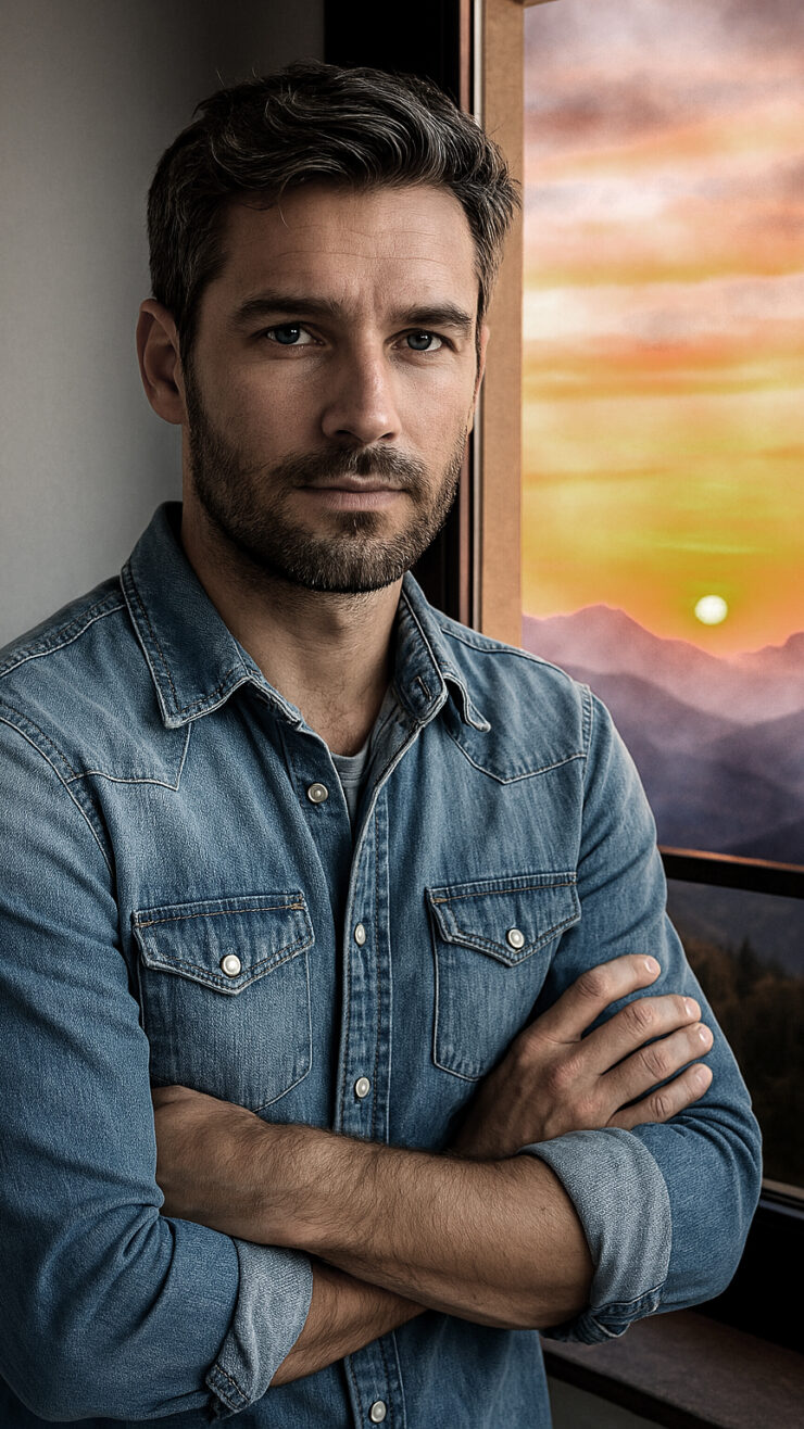 Alec devant les montagnes