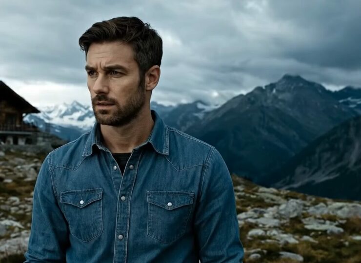 Un homme pensif sur un plateau de montagne